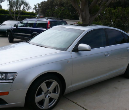tinted windows in a car.