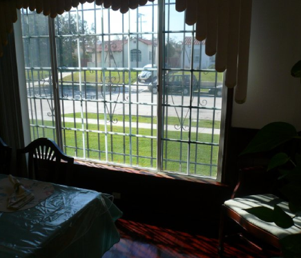 glass windows in a living space.