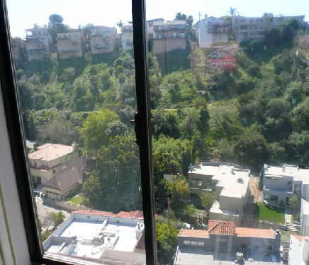 A window with ceramic tinting. 
