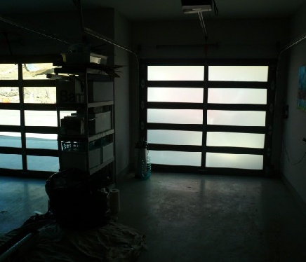 a residential space with tinted windows.
