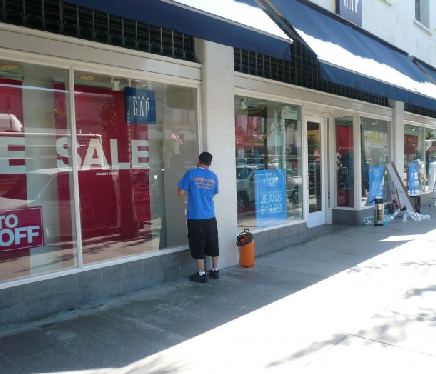 commercial window tinting Los Angeles retail front