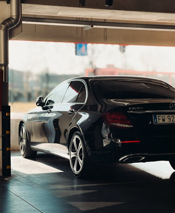 luxury sedan ceramic window tint underground garage