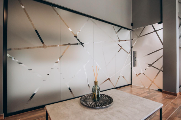 decorative frosted window film interior glass partition