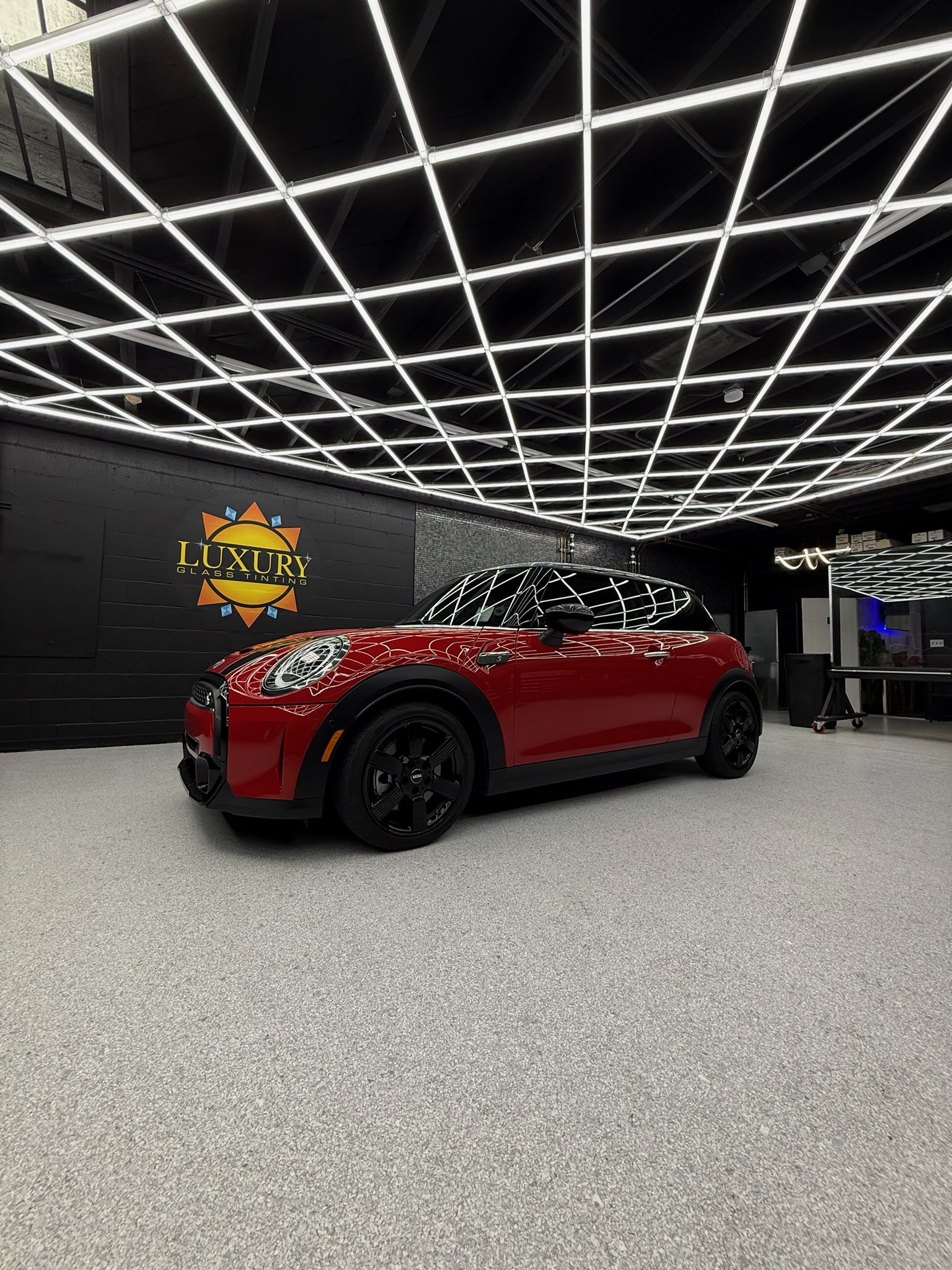 Tesla Ceramic Tint Setup - Red Vehicle Workshop Showcase